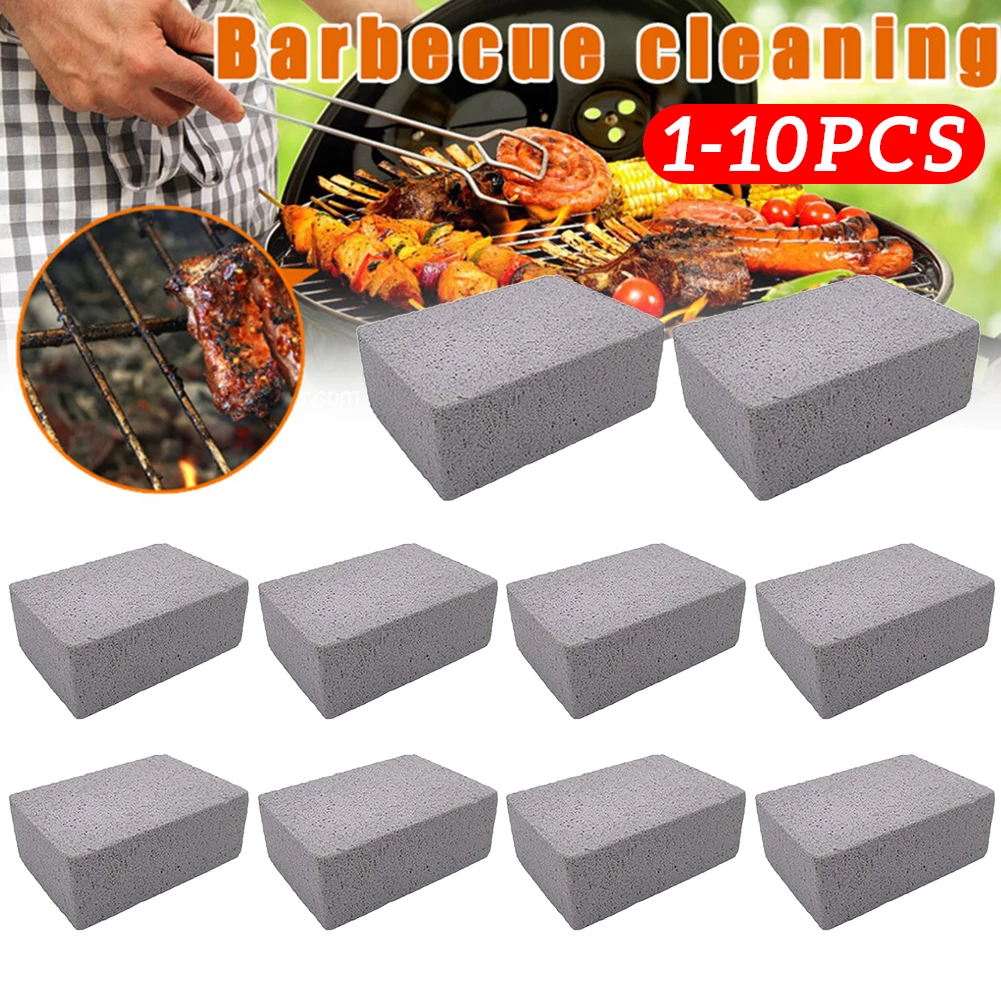 BBQ Grill Cleaning Brush Brick Block Barbecue Cleaning Stone Pumice Brick Barbecue Rack Outdoor Kitchen BBQ Tools