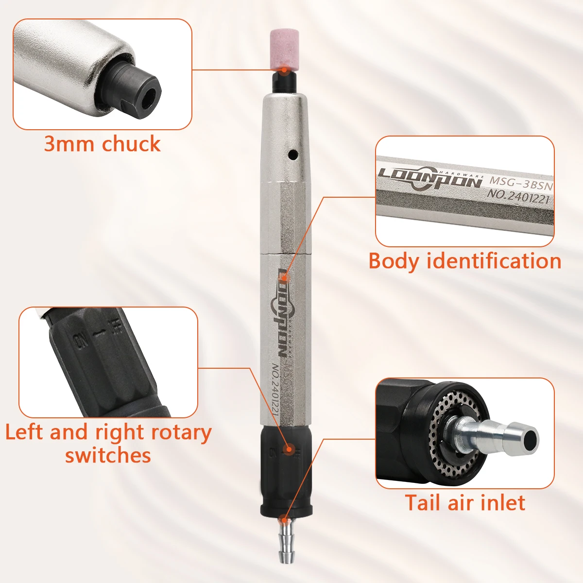 LOONPON High-Speed Air Micro Die Grinder Kits Mini Pencil Polishing Engraving Grinding Cutting Pneumatic Tools pneumatic engraving grinder pneumatic die grinder