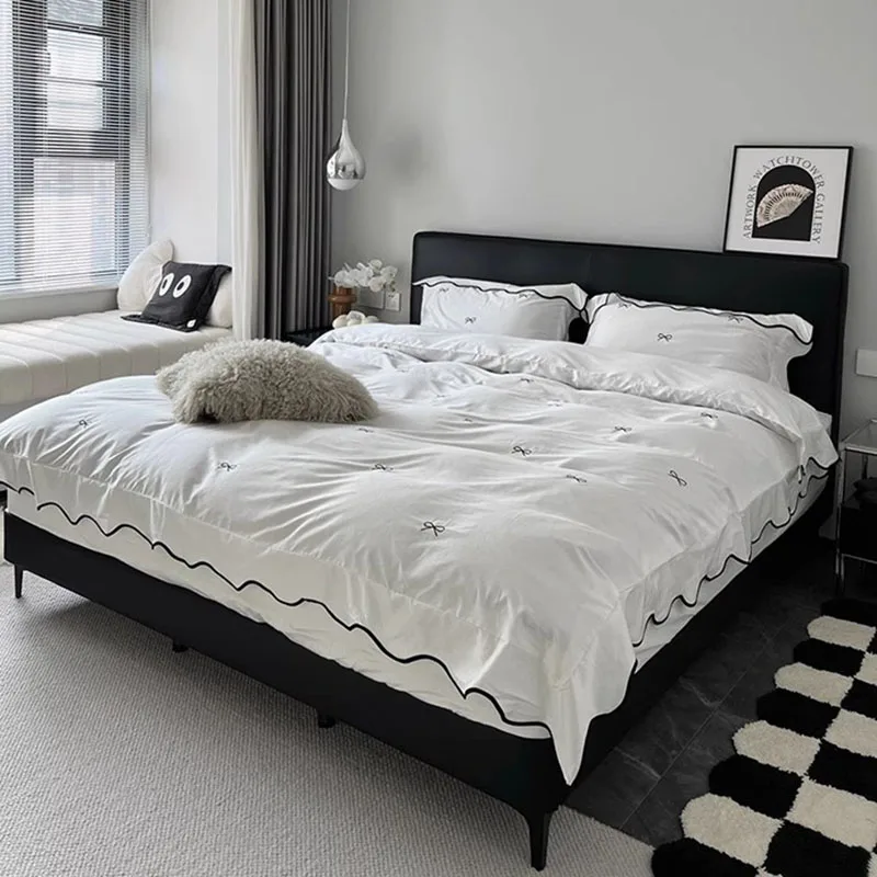 

Black European Double Bed Royal Wood King Modern Headboard Double Bed Girl Sleeping Cama Matrimonio Furniture For Bedroom