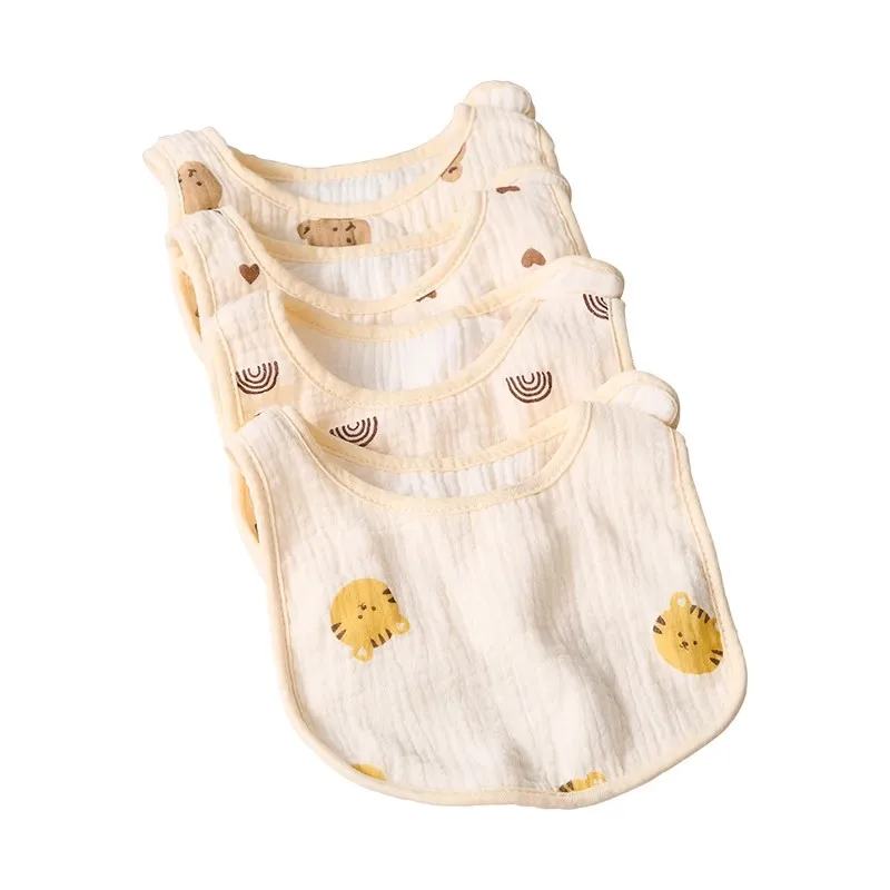 Geien 4Pcs Baby Bibs Burp Clothes Cotton Newborn Bibs Girls Boys Baby Stuff Infant Accessories Toddler Saliva Towels Care