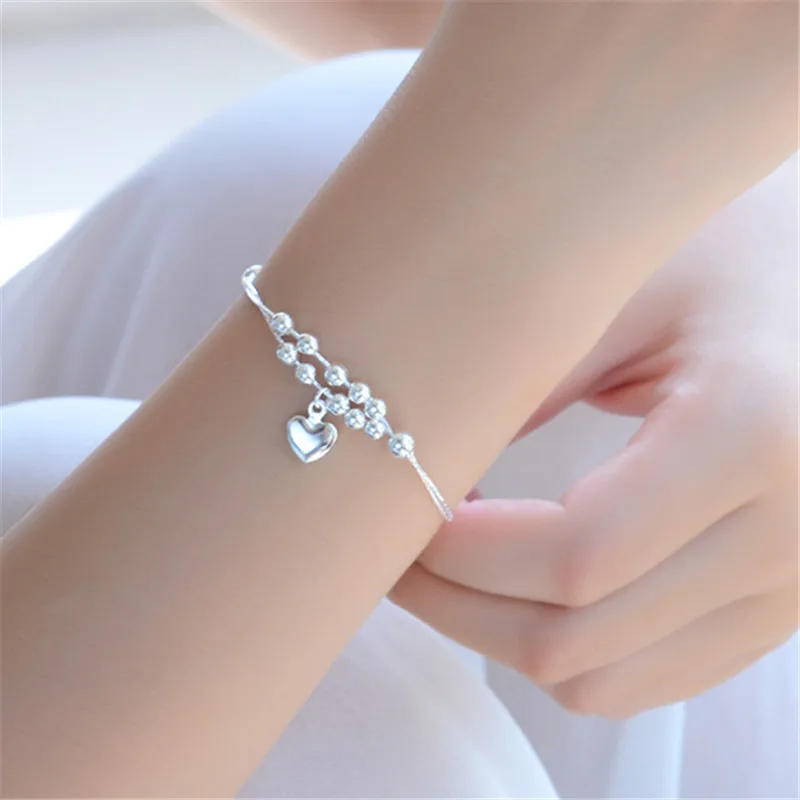 Двухслойный браслет-цепочка с подвеской в виде сердца для женщин и девушек