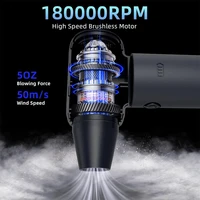 180000 RPM Jet Turo Blower 50M/S 3 Wind Speed Built-in Battery Turofan Air Duster for Car Camping Computer Cleaning Blowing Snow 2