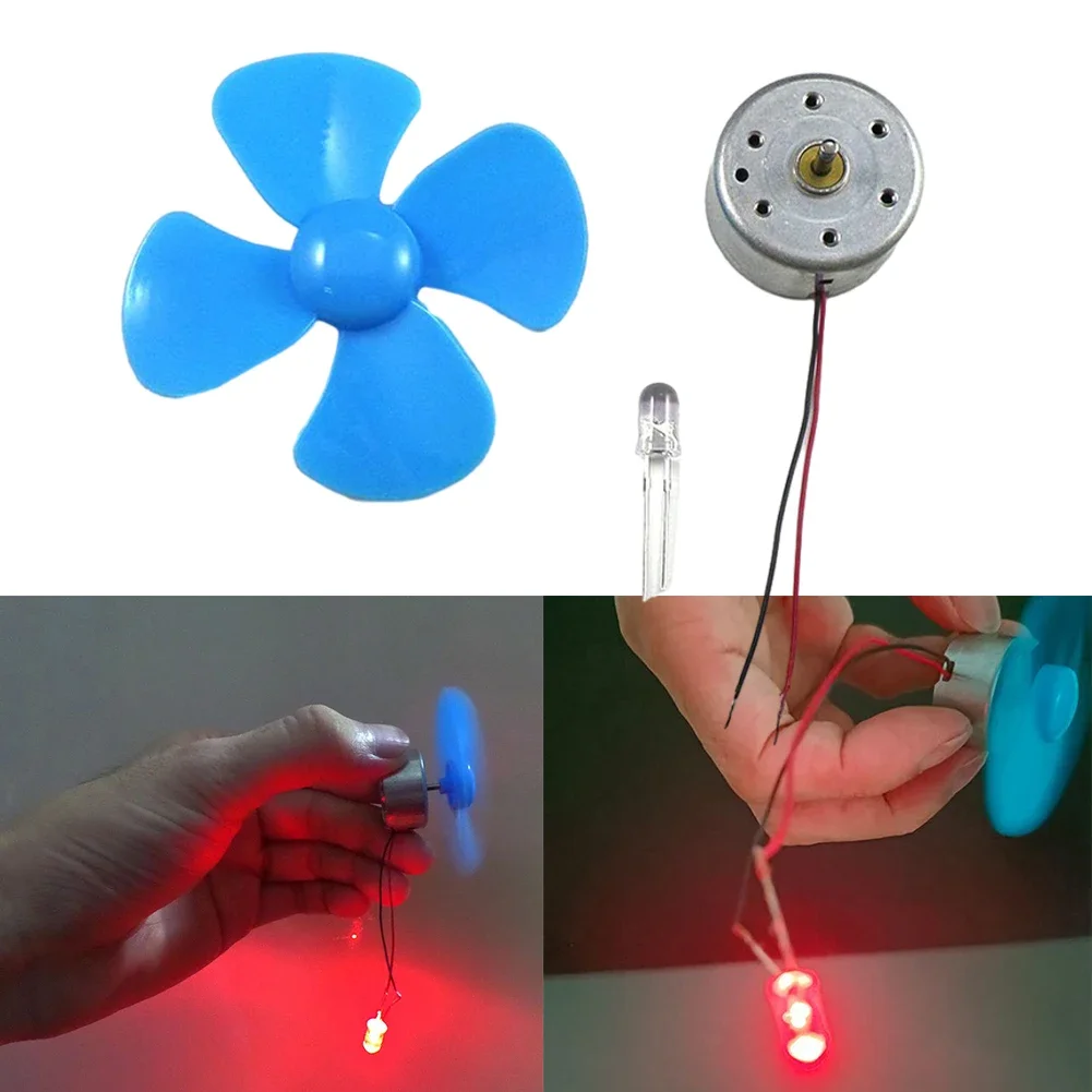 Wind Turbine Generator Kit Mini Dynamo Generator 0.1-12V 0.001-0.2A 3000rpm Student Physical Experimental Teaching Supplies Part