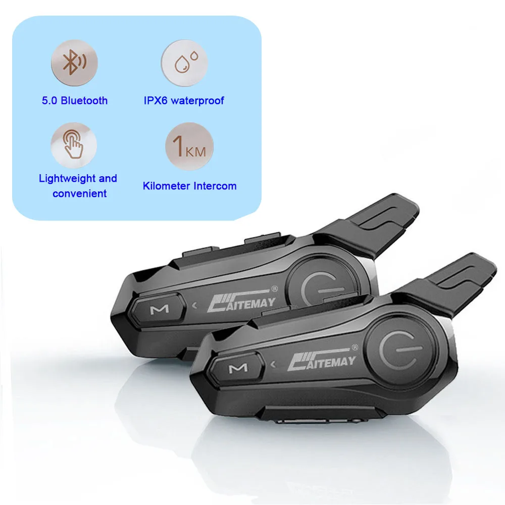 

X1 Plus Motorcycle Helmet Intercom Headset Bluetooth IPX6 Waterproof Moter Interphone for 2Riders 1000M Interphone Communicator