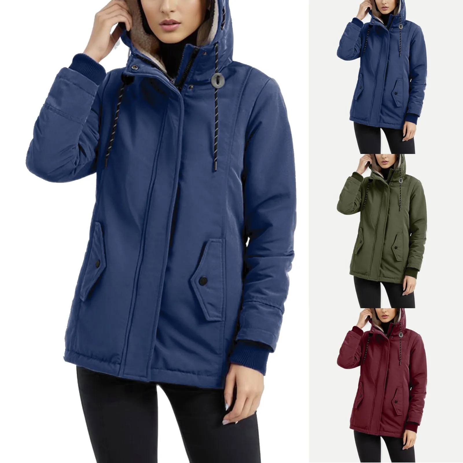 

Lined Thick Women's Trench Warm Winter ' Jacket Hooded Overcoat Coat Outwear Women's Coat Jacket Petite