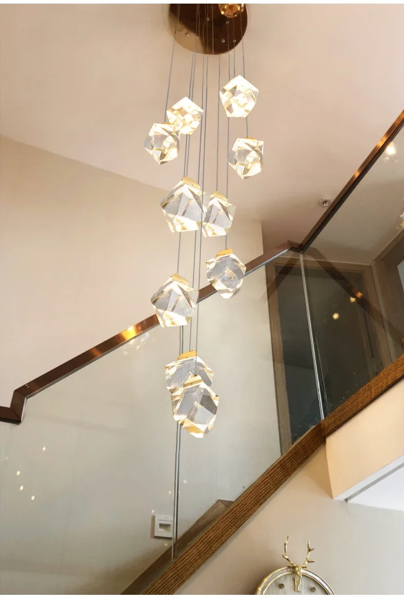 Home Living Room Bedroom Chandelier K9 Crystal Modern LED Pendant Light 3
