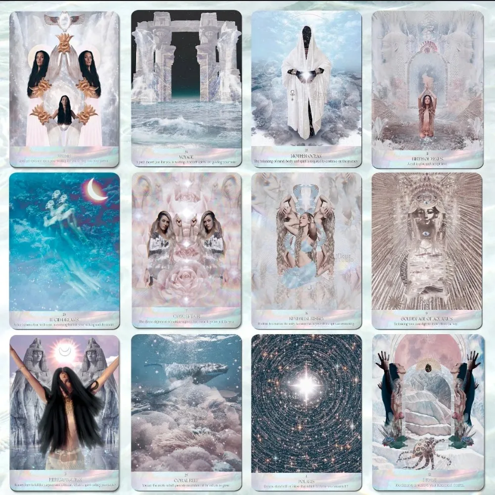 Salt Water Oracle Deck 10.4*7.3cm 55 Pcs Oracle Cards Help Clarify The World Around You Through A Deeper Perspective 5