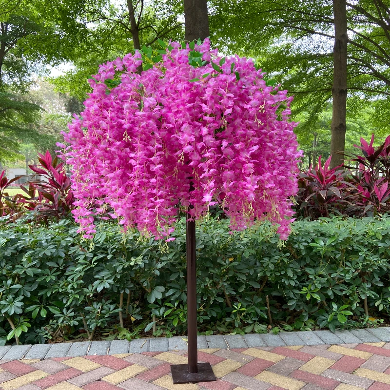 Sztuczne drzewo kwiat wisterii, symulacja lądowania drzewa kwiatowego, dekoracja ślubna, dom, impreza hotelowa
