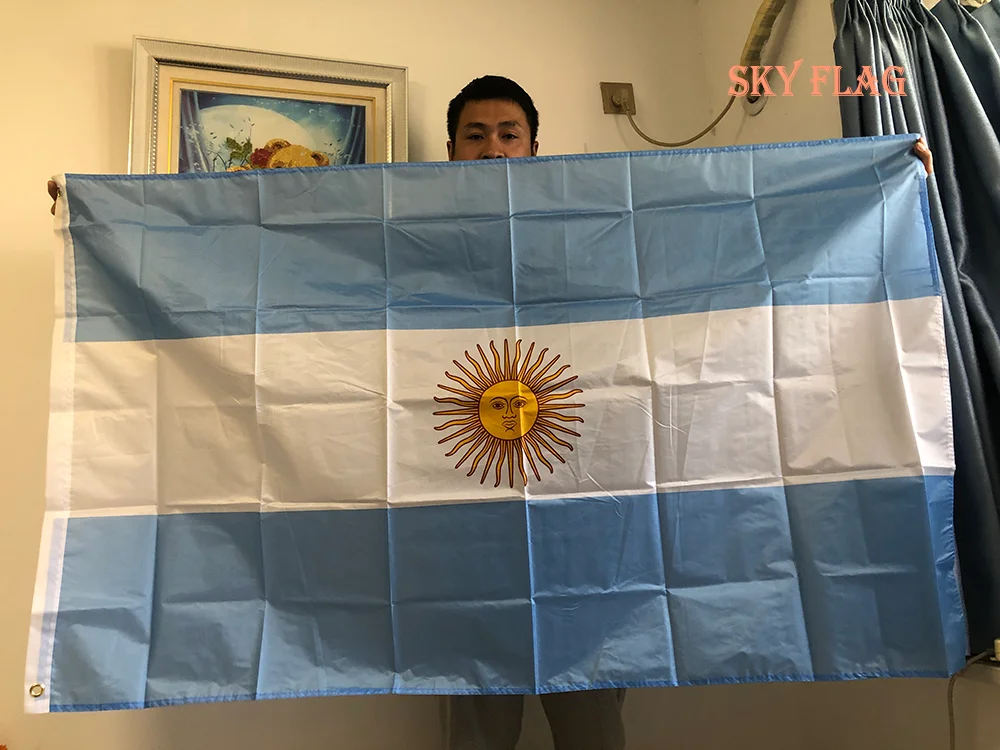 Bandiera Argentina 90x150 Cm - Alta Qualità, Con Occhielli Metallici, Resistente - 2