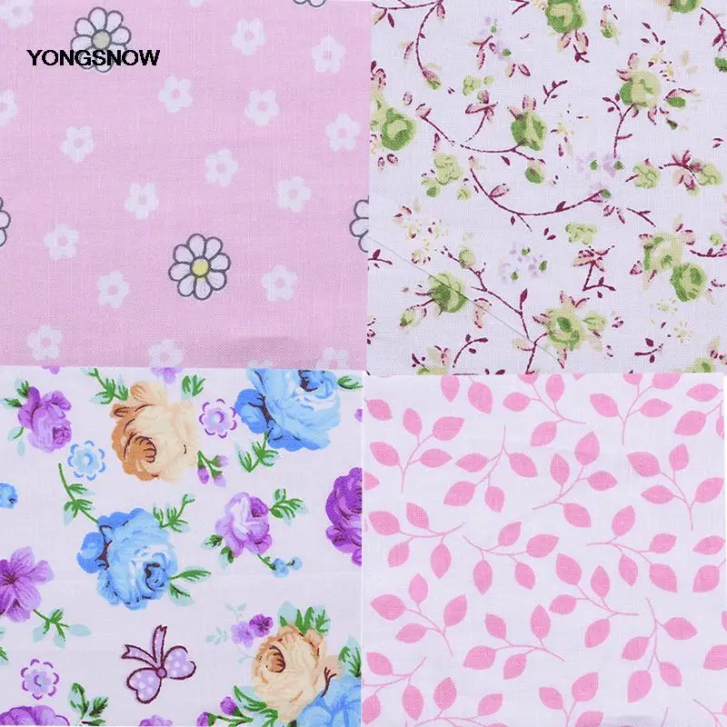 50PCS/lot 10X10cm Cotton Fabric Different Flowers Patterned Handmade Quilting Patchwork Sewing Square Floral Cotton Fabric Craft