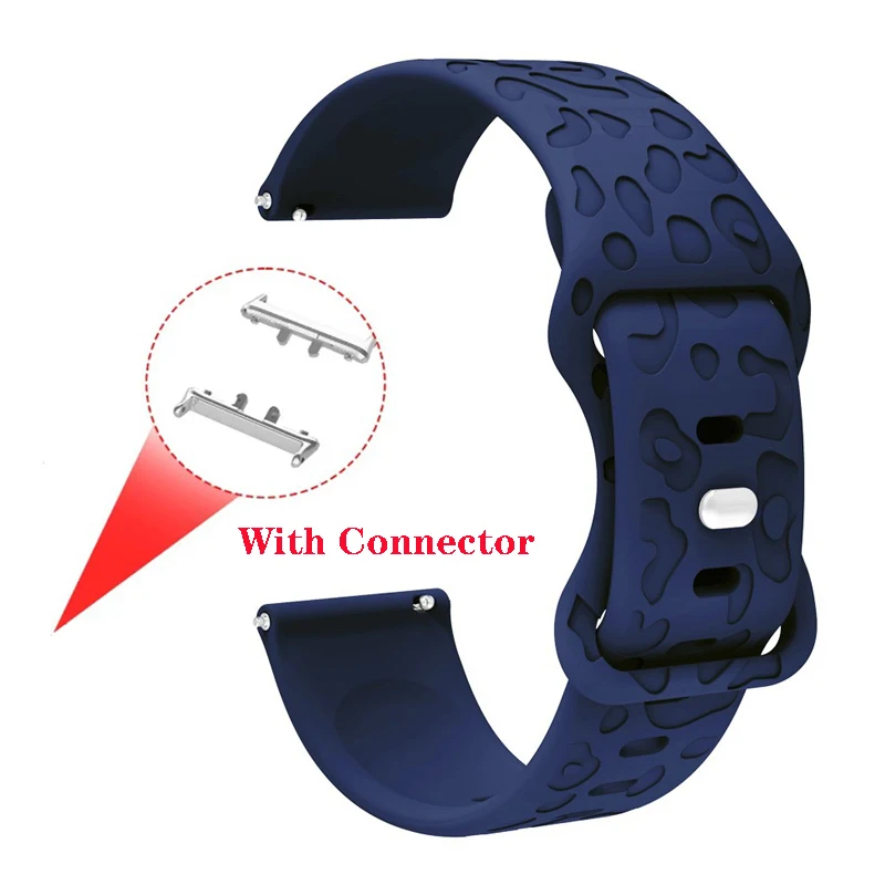 Leopard Engraved Silicone Strap with Connector
