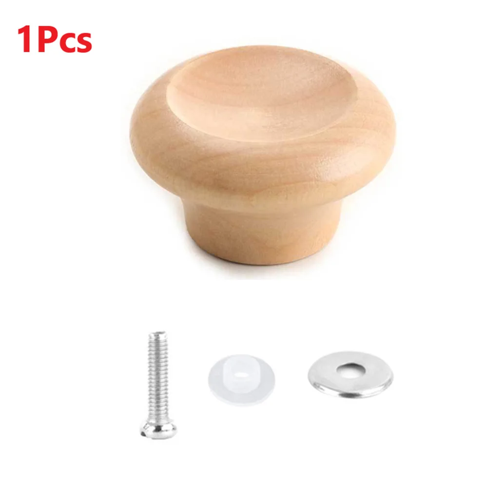 1/2PCS Heat-Resistant Pot Pan Lids Solid Wood Pot Lid Knob Lifting Handle Replacement Pan Cover Handle Kitchen Cookware Lid