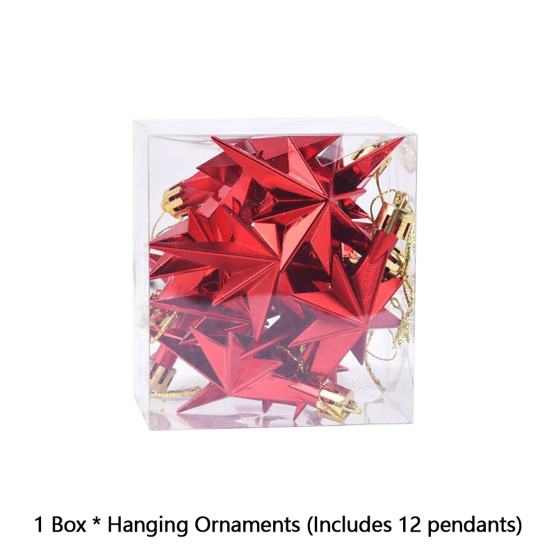Christmas Treetop Star Pendent Glittering Hollow Out Gold Silver Red Stars Home Party Festival Hanging Decoration Tree Ornament christmas decorations