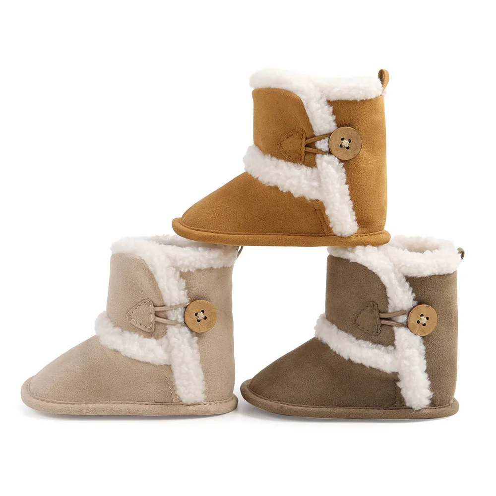 0-18M Toddler Warm Boots Winter First Walkers baby Girls Boys Shoes Soft Sole Fur Snow Booties Kids Snow Boots
