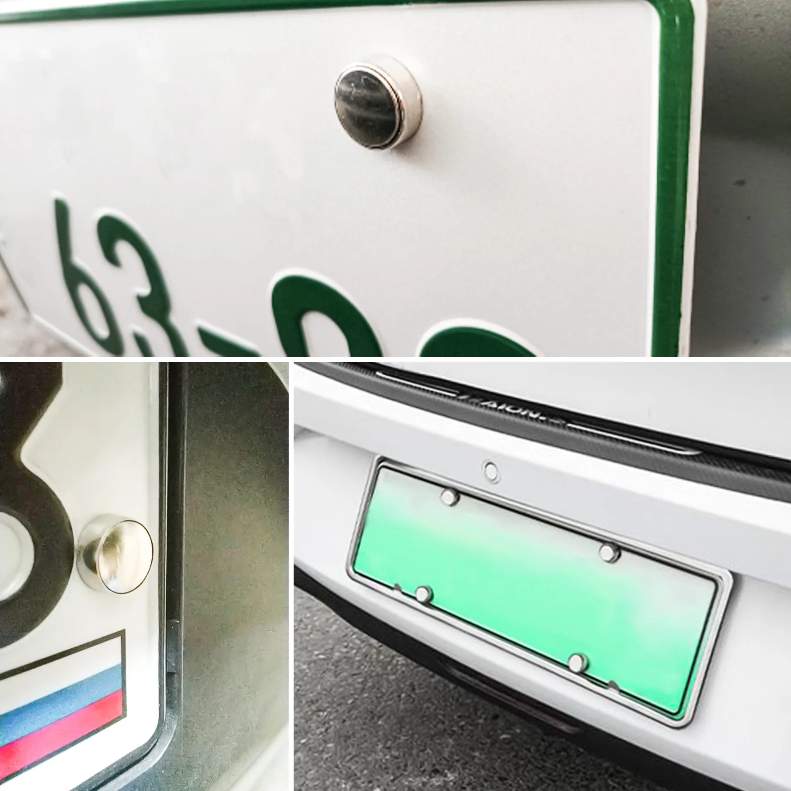 4Pcs/Set Chrome Anti-theft Screws Car License Plate Bolts Frame