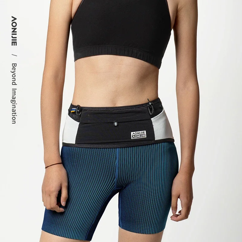 AONIJIE W8121 Elastic Sports Waist Bag Running Funny Pack Marathon Race Number Belt Pocket For Mountaineering 4