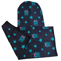 Autumn Winter Baby Hat Set Love Heart Cats Print Baby Girl Hat Boy Cap Infant Hat Scarf 5