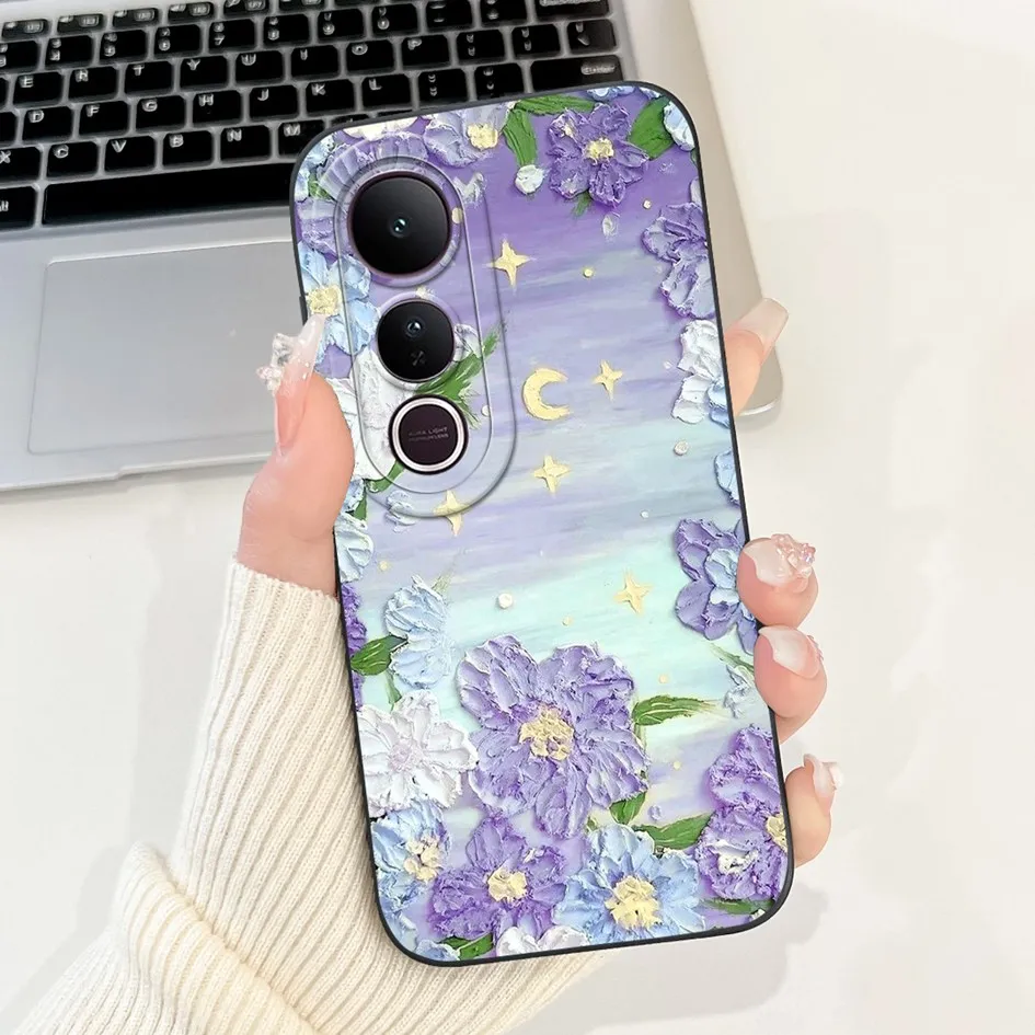 Cool Fashion Space Sunset Painted Soft Liquid Silicone Shockproof Cover