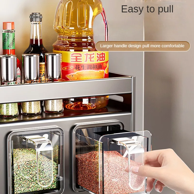 Kitchen Spice Shelf Wall-mounted Storage Rack 3
