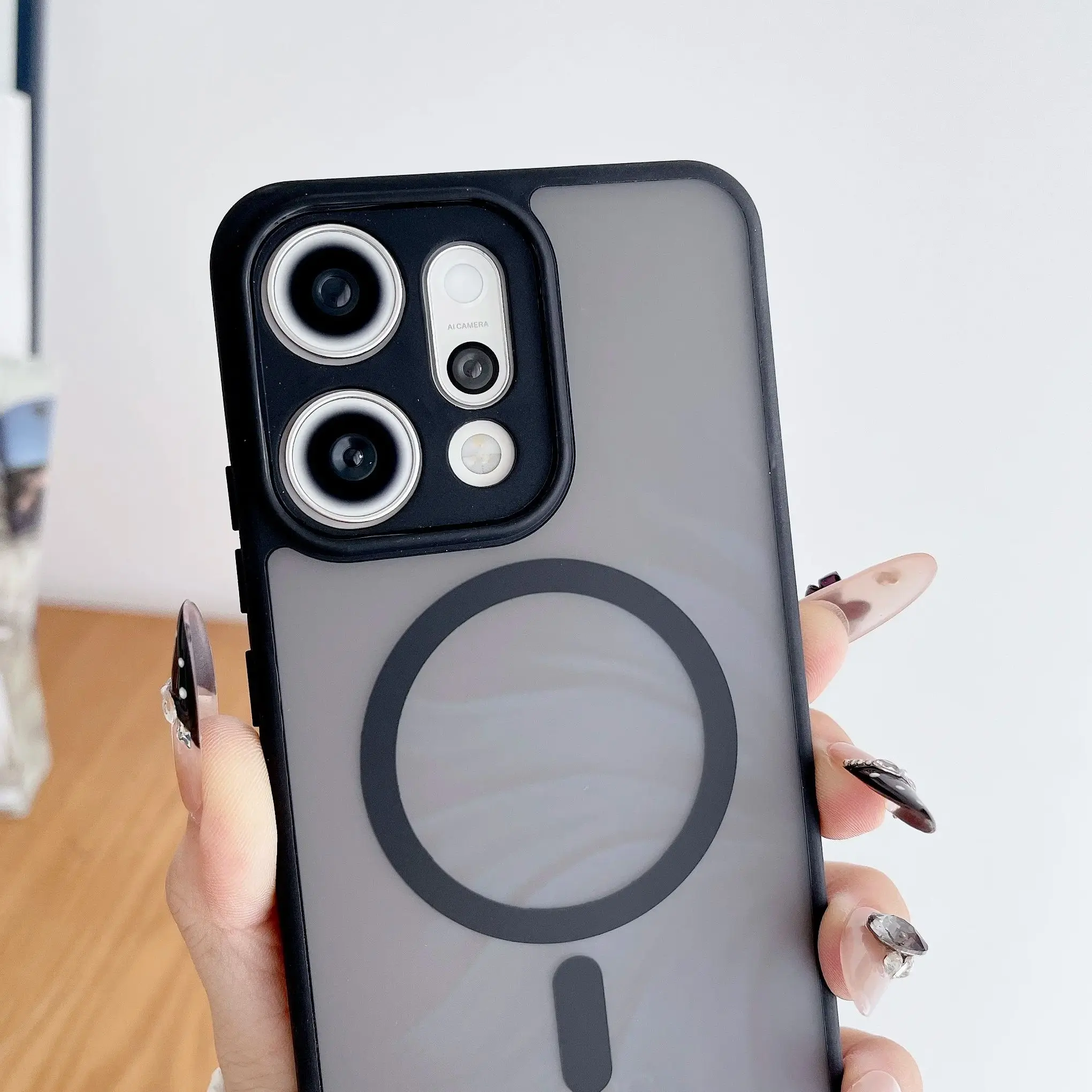 Magnetic Transparent Matte Armor Phone Case