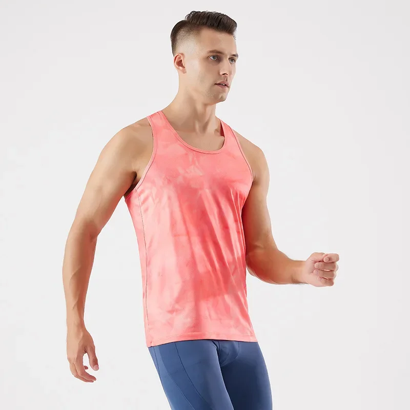 Men's Running Gym Tank Tops Fitness Workout Joggers Sleeveless T-Shirt Marathon Sports Vest Summer Basketball Training Clothes