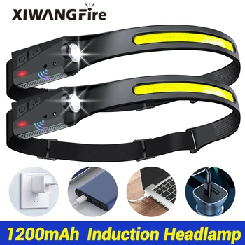 LED 유도 헤드램프 캠핑 서치 라이트, USB 충전식 헤드 라이트, LED 헤드 토치, 내장 배터리, 작업등, 1 개, 2 개, 3 개