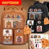Cartoon Capybara Backpack Large Capacity Light-weight Schoolbag Alleviate Burden Water-Repellent Backpack for Students School 3