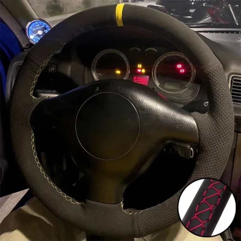 Luxurious Suede DIY Car Steering Wheel Cover - Universal Fit Car Accessory