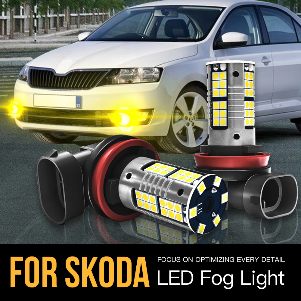 

2x H8 Canbus Error Free LED Fog Light Lamp For Skoda Fabia Kamiq Karoq Kodiaq Octavia MK2 A5 MK3 A7 Rapid Scala Superb 2 3 Yeti