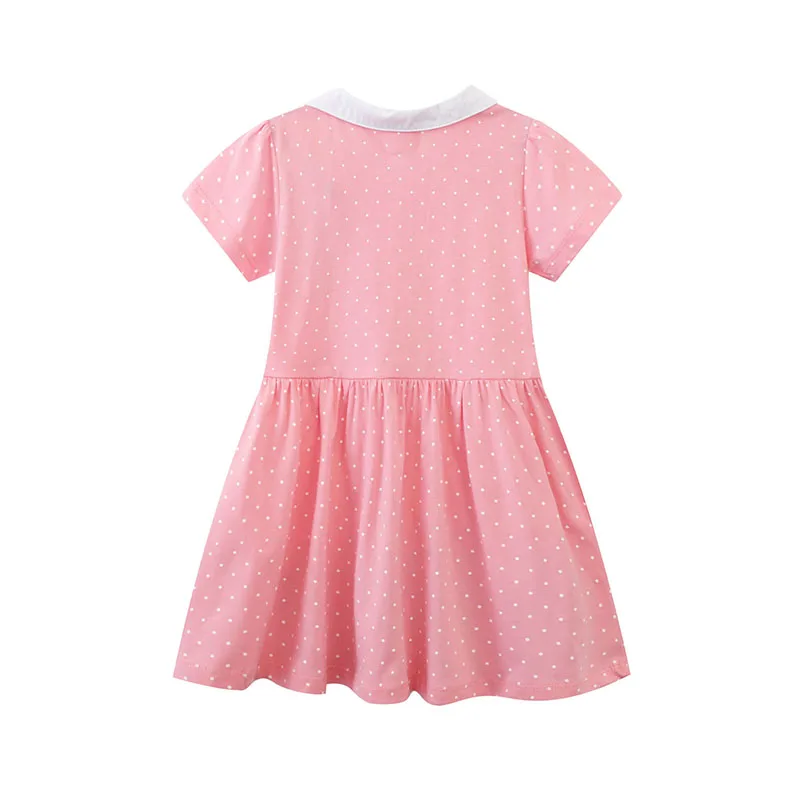 2025 Girls Clothes Summer Cartoon Embroidered Animals Princess Birthday Girls Dresses Pink Party Dress for Kids