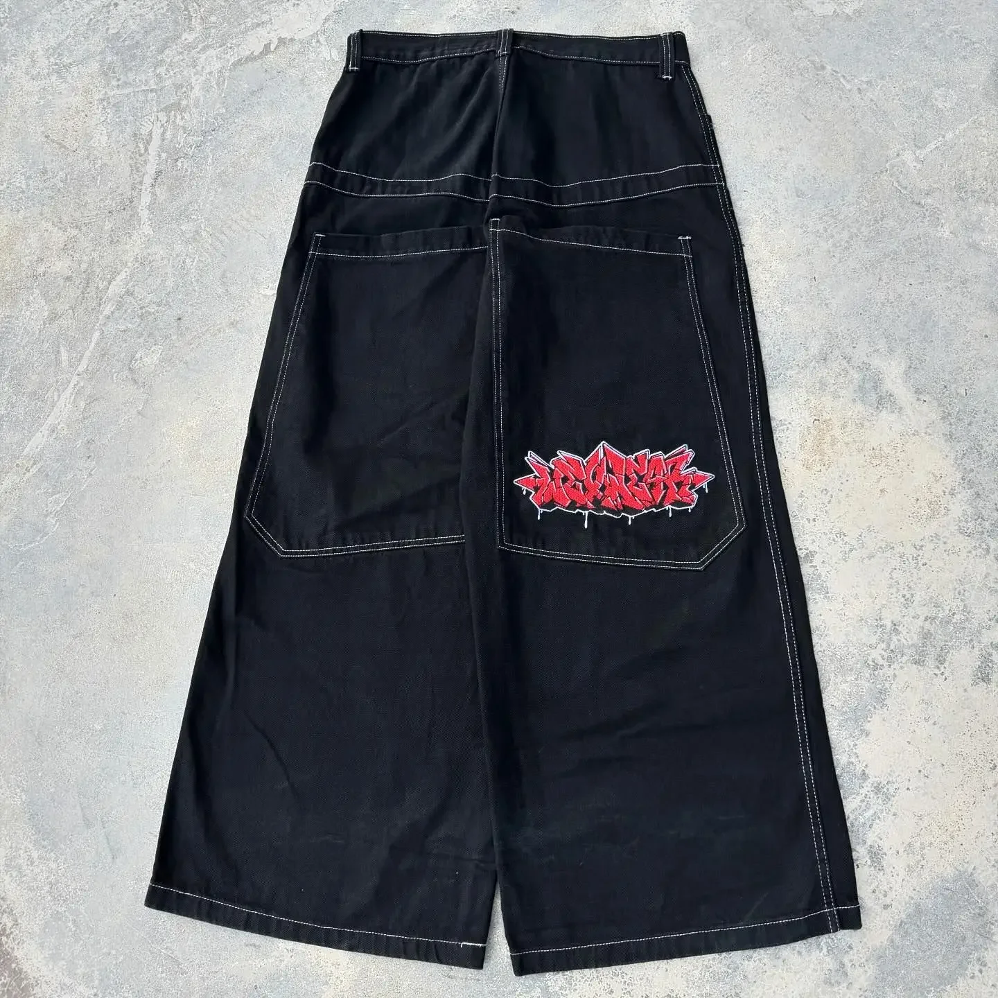 Retro Southpole Jeans Skull Watermark Loose Jeans Męskie i