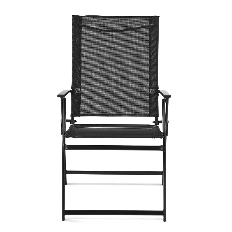 

Mainstays Greyson Square Set of 2 Outdoor Patio Steel Sling Folding Chair, Black