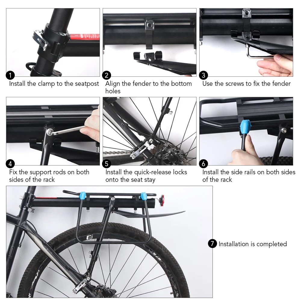 Quick Release Adjustable Bike Bicycle Cargo Rack Bike Rear Rack