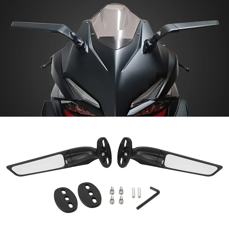 

Modified Motorcycle Rearview Mirrors Wind Wing Adjustable Rotating Side Mirrors for Yamaha YZF R1 R6 R25 R3 R125 R15 Suzuki GSXR