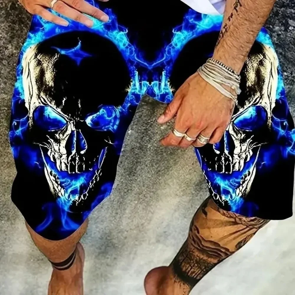 Bermudas Casuais Masculinas de Verão com Design Gradiente, Cintura Elástica e Cordão, Confortáveis e Respiráveis para Uso Diário na Praia