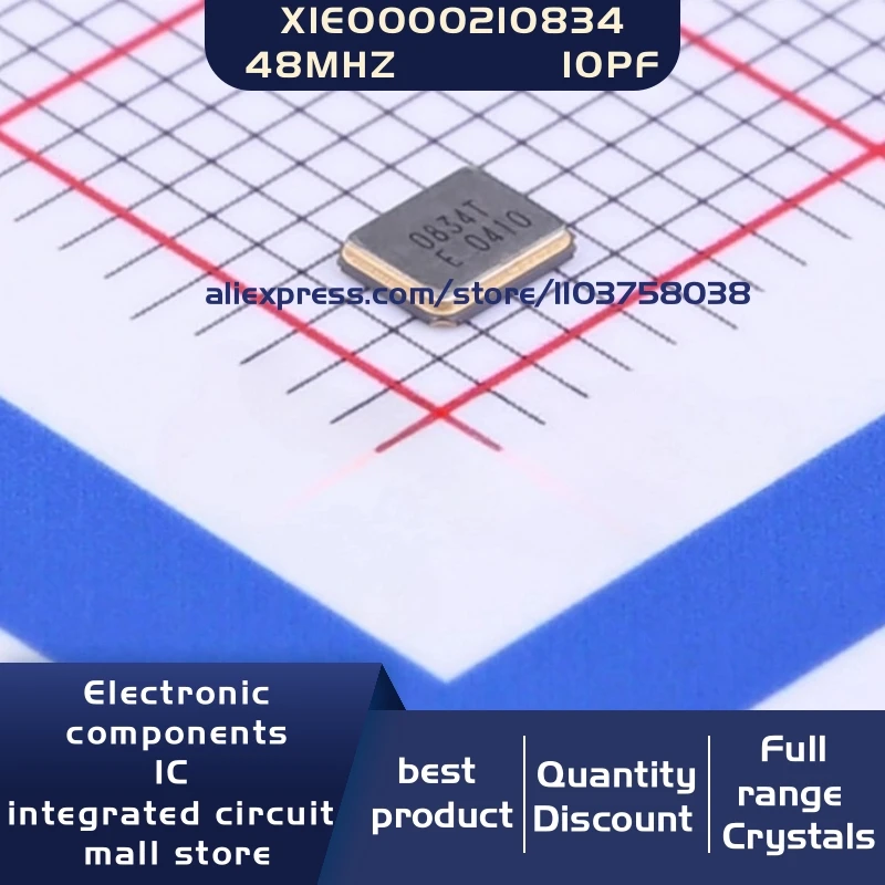 50개/묶음 X1E0000210834 TSX-3225 48.000000MHZ 48MHZ ±10ppm 10pF 크리스탈 발진기 공진기 4-SMD 재고 있음