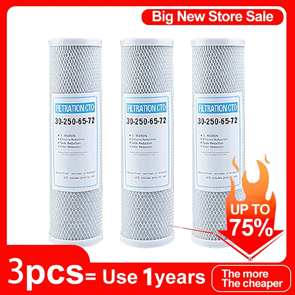 

Universal Whole House CTO Carbon Water Filter Cartridge Replacement for Countertop System, Dupont WFPFC8002,3Pack