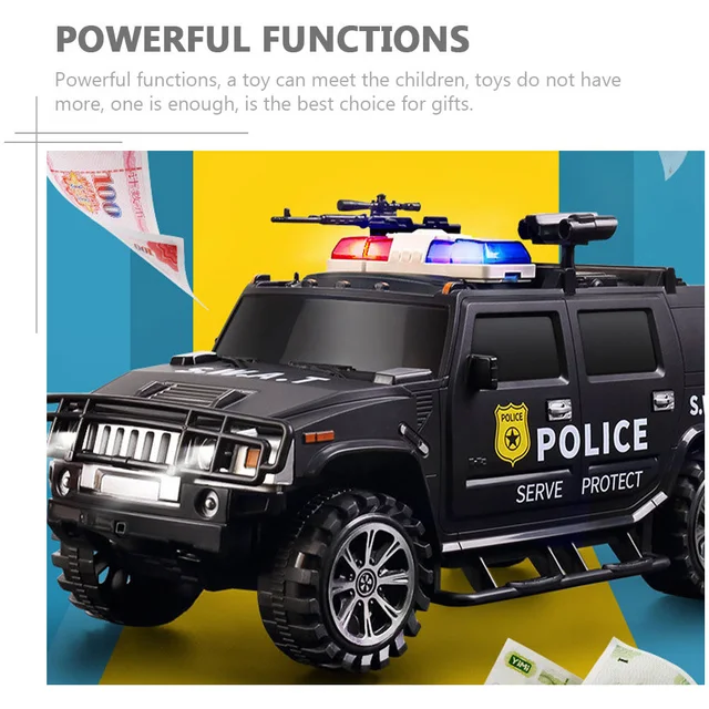 Cash Truck Piggy Bank Gyerek Gyerekek Autójátékok Betétdobozok Oktatási Digitális Érme Bankok Rendőrségi Valuta - Image 5