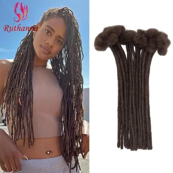 0.2/0.4/0.6/0.8cm Thickness Color #2 Loc Extensions Permanent Human Hair Handmade Dreadlock Extensions For Men Women 1
