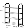 Metal shoe rack 4-Tier Assembled Shoe Stand Trapezoidal Home Shoes Organizer Holder Shoe Shelf for Living Room ﻿ 3