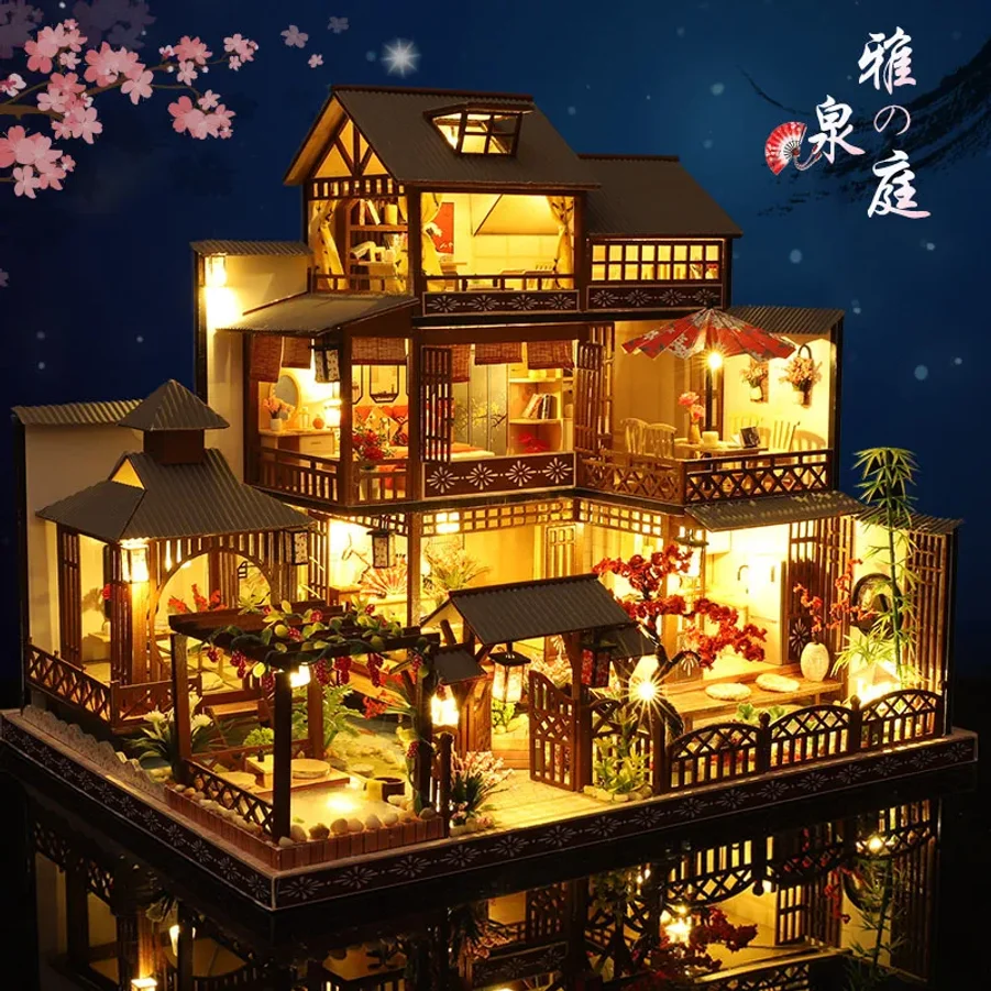 Casa De Muñecas En Miniatura Cuteefun – Kit DIY De Madera Con Muebles Y Luz LED, Ideal Para Decorar Y Regalar, Apto Para Adultos Y Jóvenes Desde 14 Años