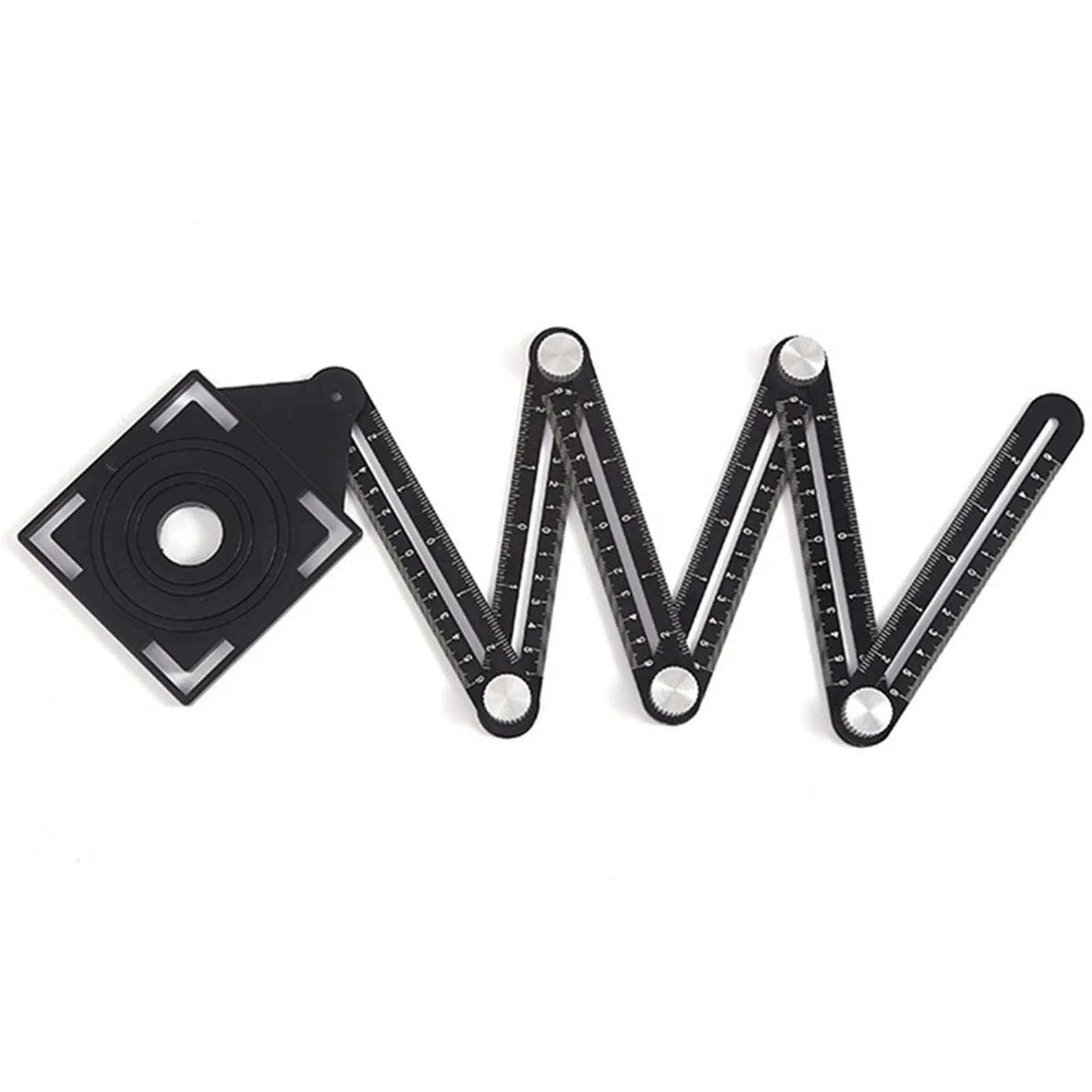 Многофункциональная комбинированная угловая линейка, складная линейка, локатор отверстий, многоугловая линейка из алюминиевого сплава