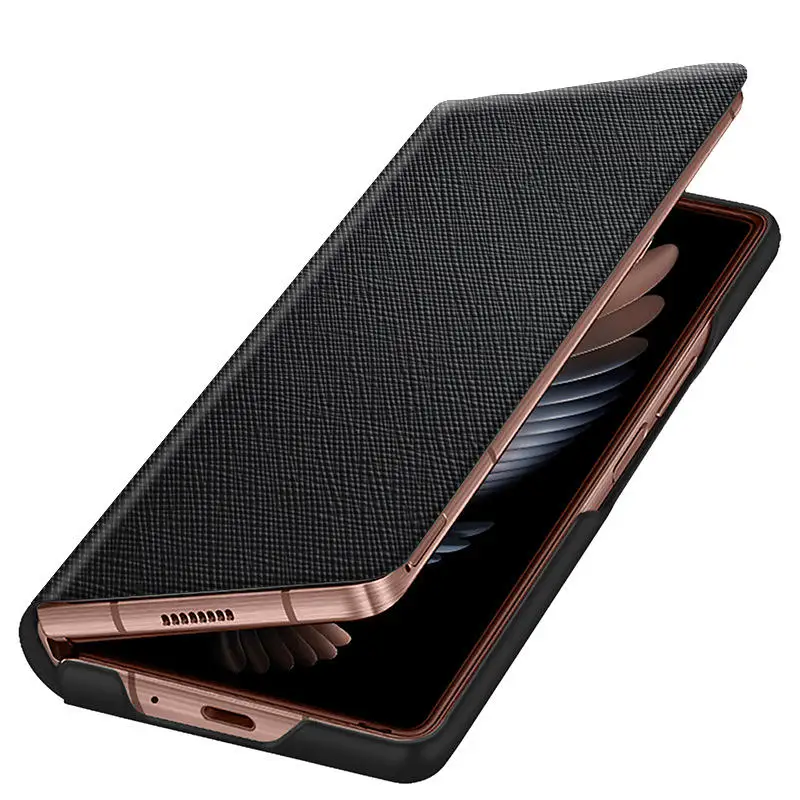 GRMA Original Luxury Ultra Thin Genuine Leather Cover for Samsung Galaxy Z Fold 2 3 4 5 5G Case Magnetic Shockproof Flip Cas