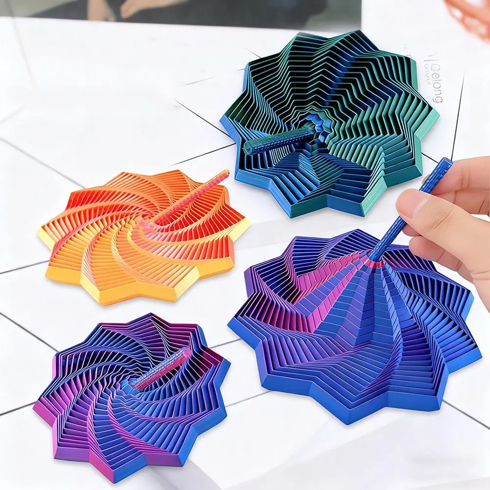 PLA Expanded Sensory Fidget Star with Handles Whirling Spiral Fidget Toy 3D Printed Stress Relief Desktop Decompression Toys