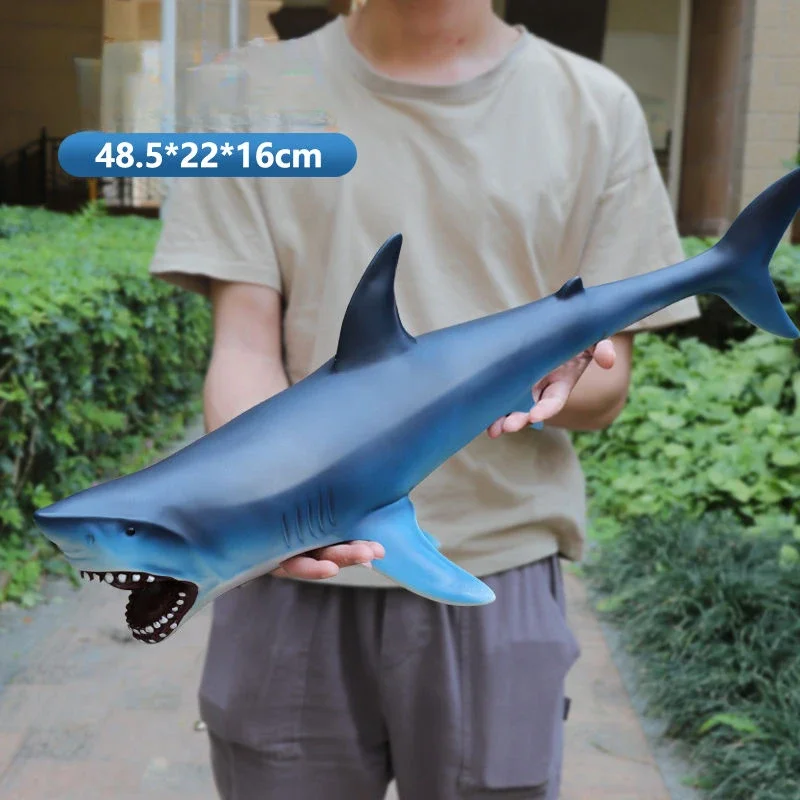 Simulated Ocean Big Animal Toys Realistic Action Figure Model Sea Life Great White Shark 40-48cm Soft Rubber Sea Educational Toy 4