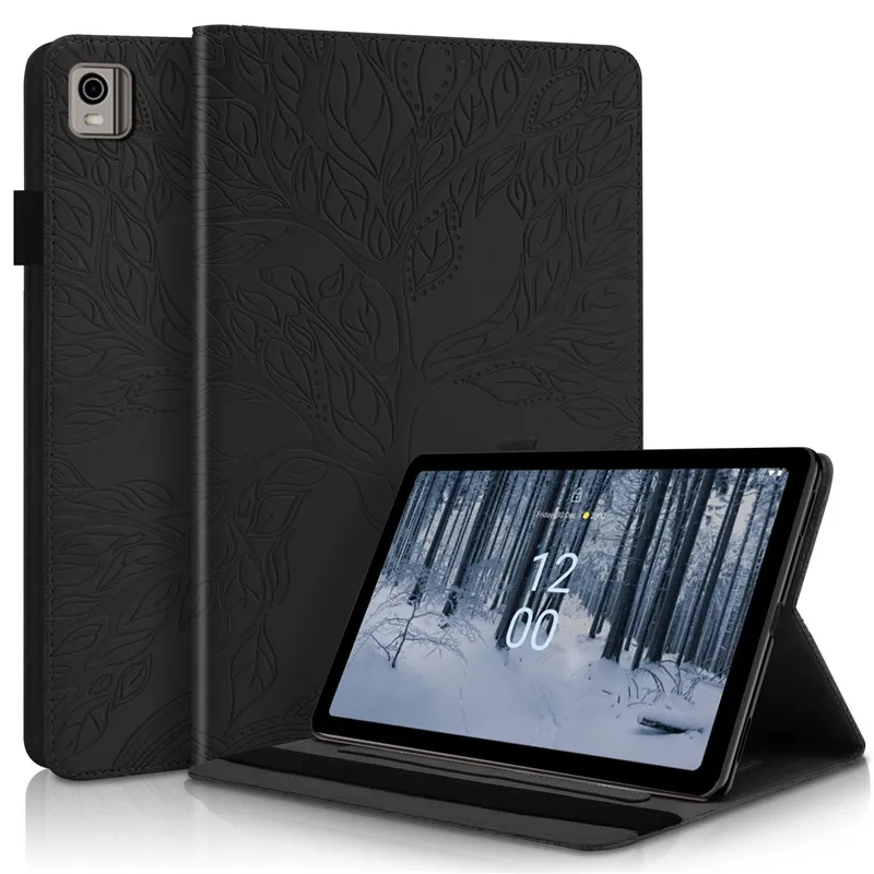 Relevo Árvore Couro Flip Cover Case para Tablet Nokia T21 10.4 10 2023 em - Imagem 3