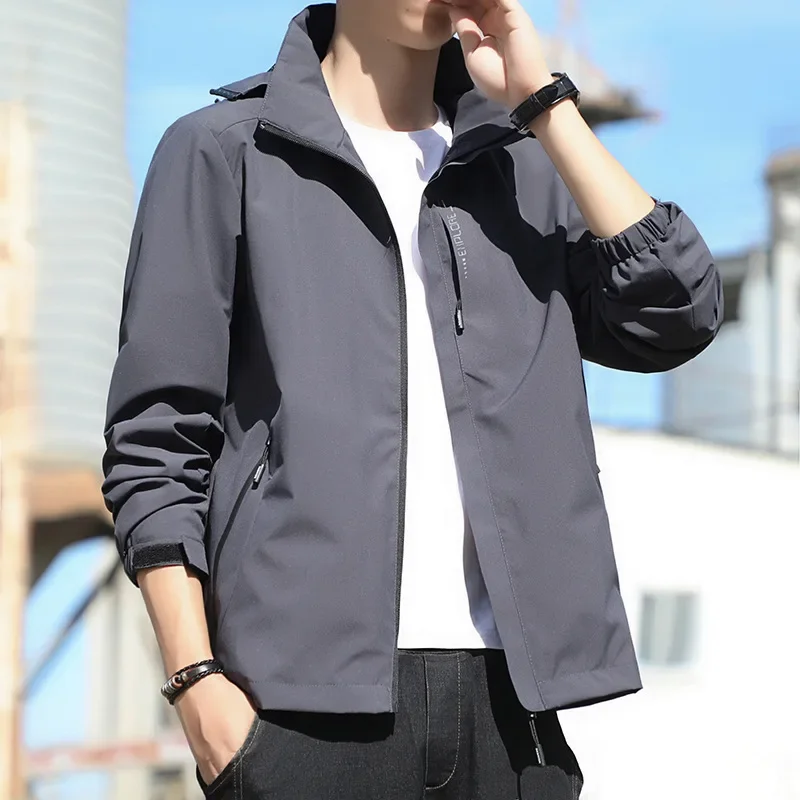 Unisex Outdoor Climbing Jacket Spring Autumn Sport Coat Couple Mountain Clothes Windproof Waterproof Detachable Hood Outerwear
