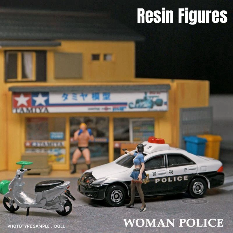 1/64 Car Garage Miniature Scene Figure Dolls City Streetscape Model, Suitable for 1:64 JKM CCA Mini Car PVC Collection Gift 5