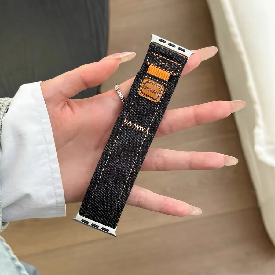 애플 워치 밴드용 스포츠 나일론 루프 스트랩, 야외 캔버스 팔찌, 아이워치 9, 8, 7, 41mm, 울트라 2, SE 6, 40mm, 49mm, 45mm, 44mm, 42mm