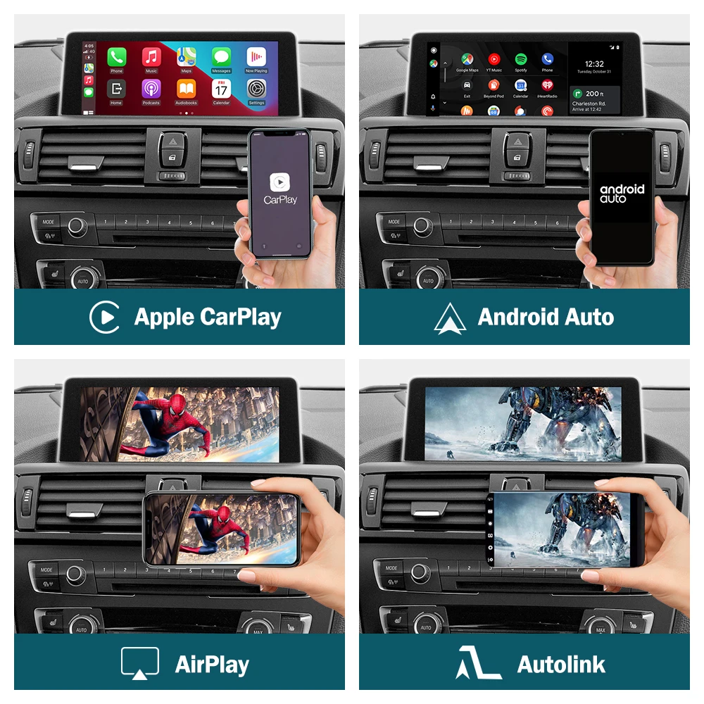 Kit de Mise à Niveau Décodeur avec Apple Wireless CarPlay Android Auto  Mirror Link Navigation pour BMW NBT F20 F21 F22 F23 F30 F31 F32 F33 F34 F36  F80 2013-2015 Année 